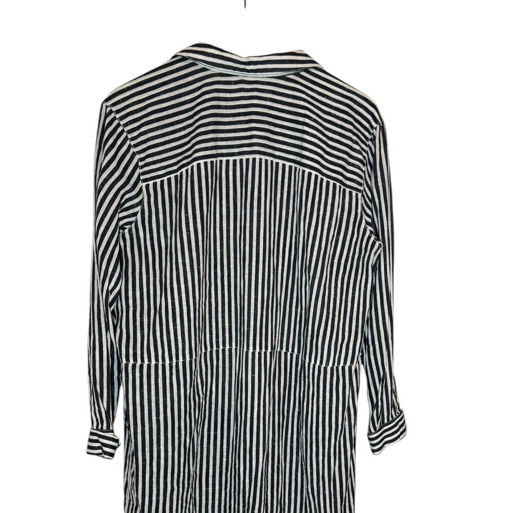 FREE PEOPLE Faded In The Morning Striped Linen Blend Shirt Dress SM - Picture 7 of 12